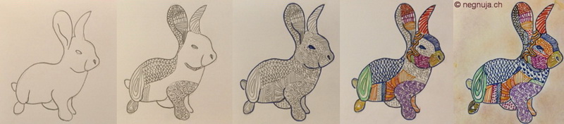 Zentangle Hase